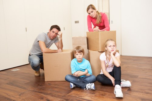 Removal team planning a house move in Chalkfarm near residential properties
